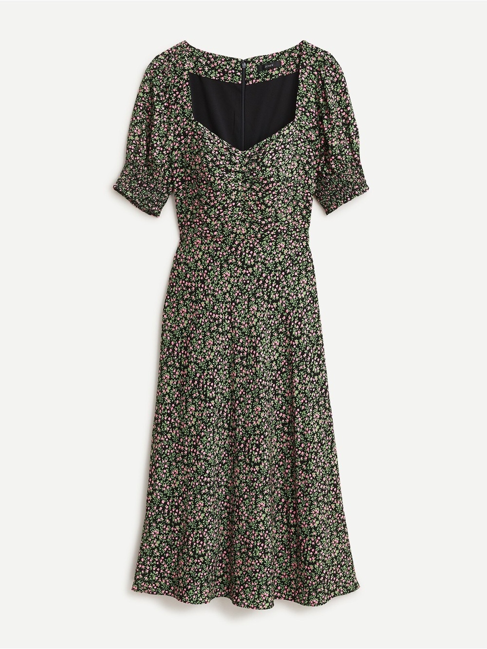 J Crew Smocked Sleeve Midi Dress in Floral Size 6 NWT